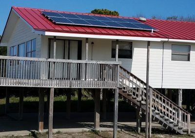 This small grid tie system offers full electric offset for this vacation home at St George Island, Florida.