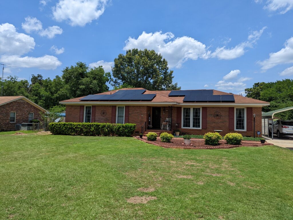 rooftop solar panels on southern georgia home